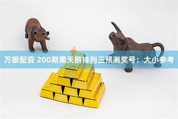 万银配资 200期黑天鹅排列三预测奖号：大小参考